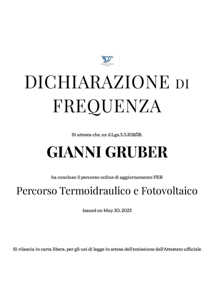 Gruber srl - Aggiornamento FER 2023 - Gianni Gruber